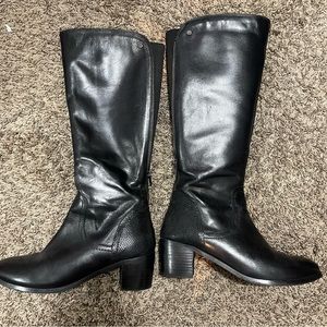 Leather tall boots